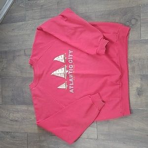 VTG Y2K ATLANTIC CITY RED 50/50 SWEATSHIRT MENS XL